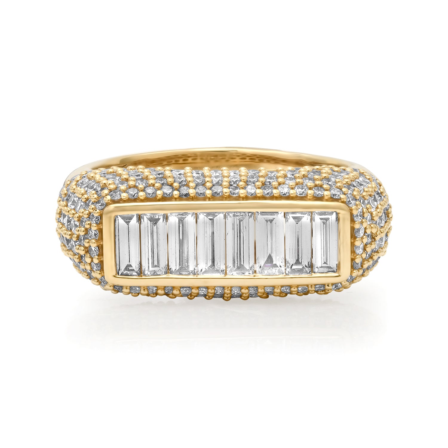 Chubby Pave & Baguette Diamond Band Ring
