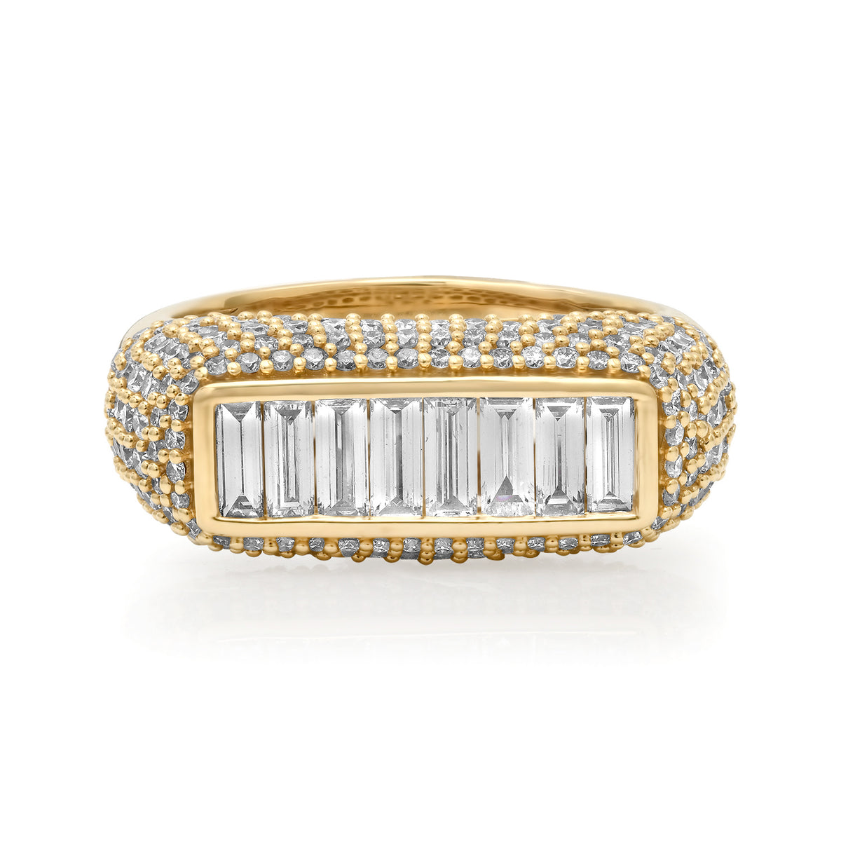 Chubby Pave & Baguette Diamond Band Ring