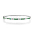 Alternating Gleaming Emerald & Diamond Bangle Bracelet