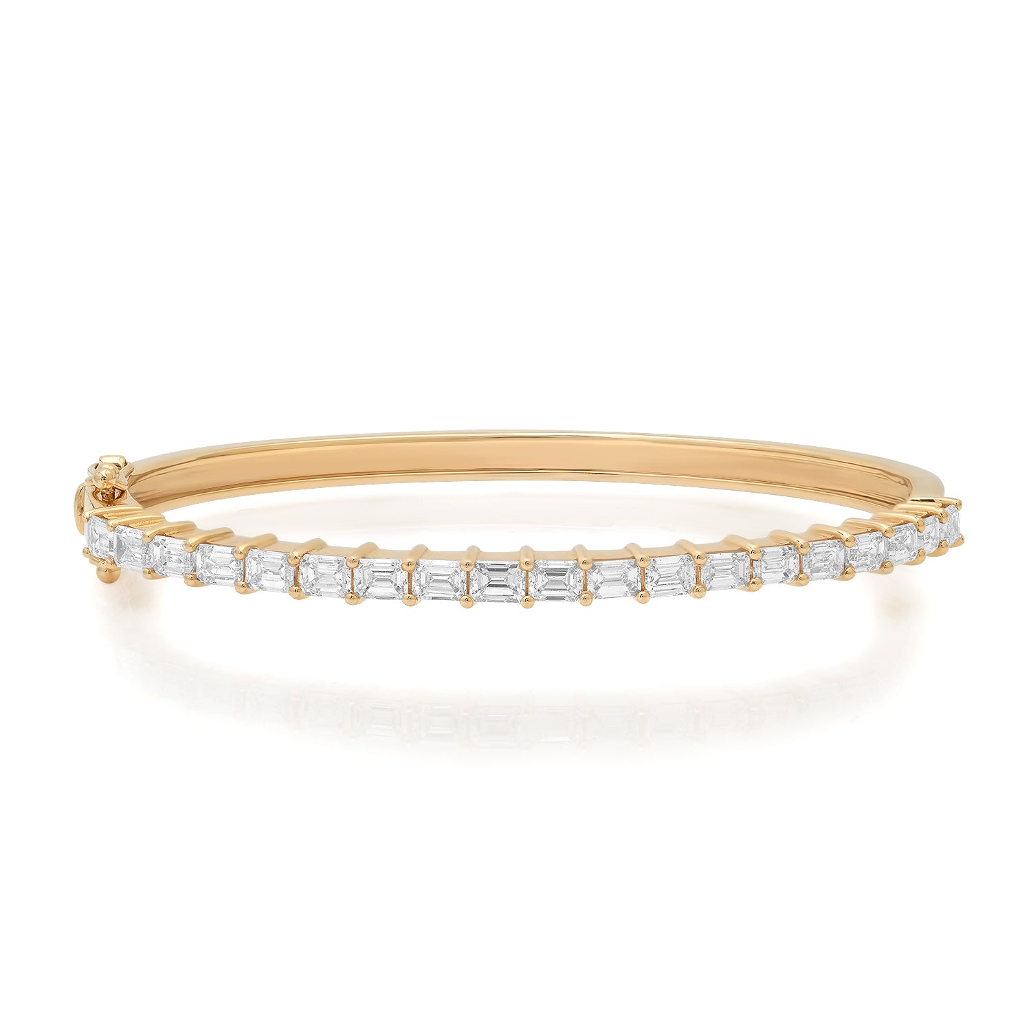 Statement Emerald Cut Diamond Bangle Bracelet