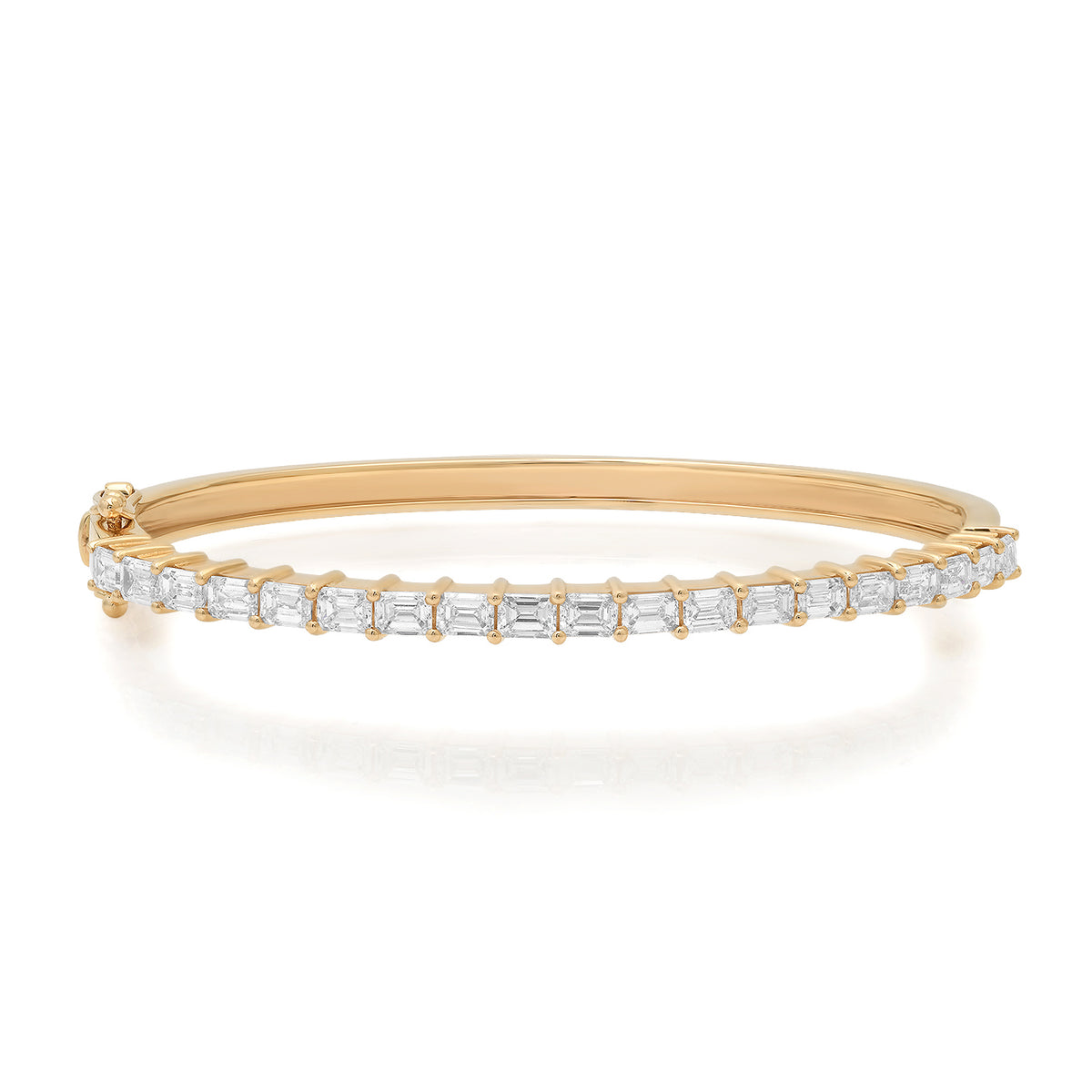 Statement Emerald Cut Diamond Bangle Bracelet
