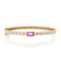 Emerald Cut Diamond & Pink Sapphire Statement Bangle