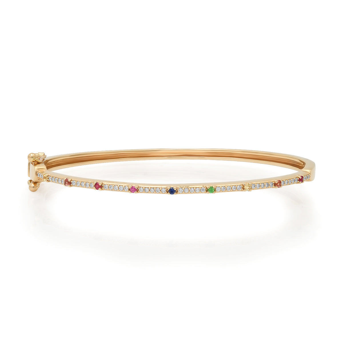 Mixed Sapphire & Diamond Bangle Bracelet