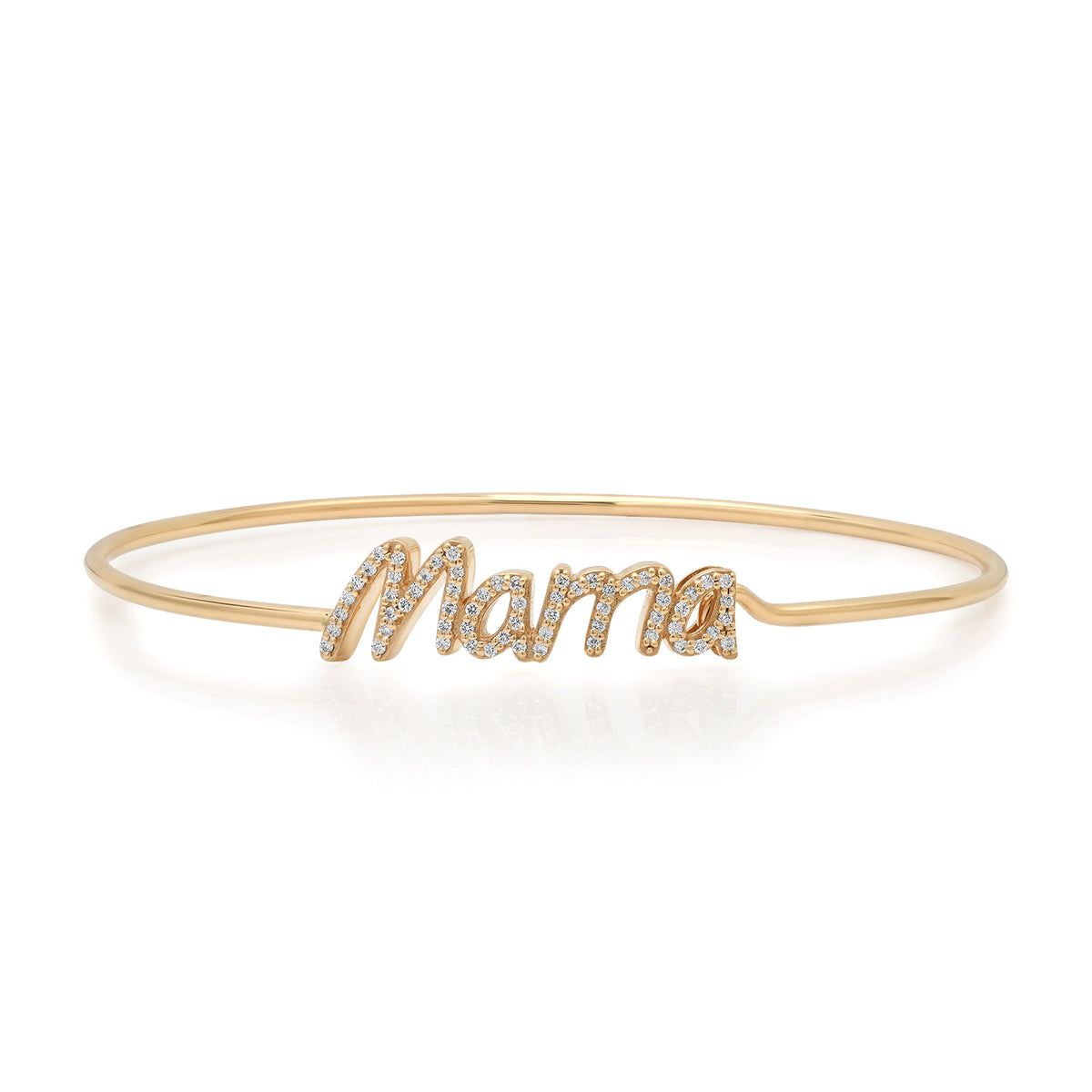 Diamond Script Mama Memory Wire Hook Bracelet