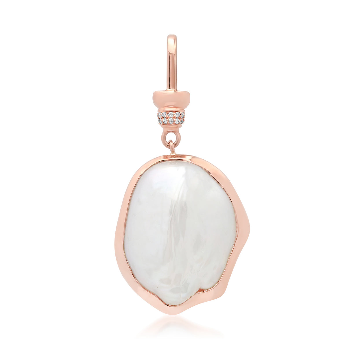 Bezel Set Baroque Pearl Pendant