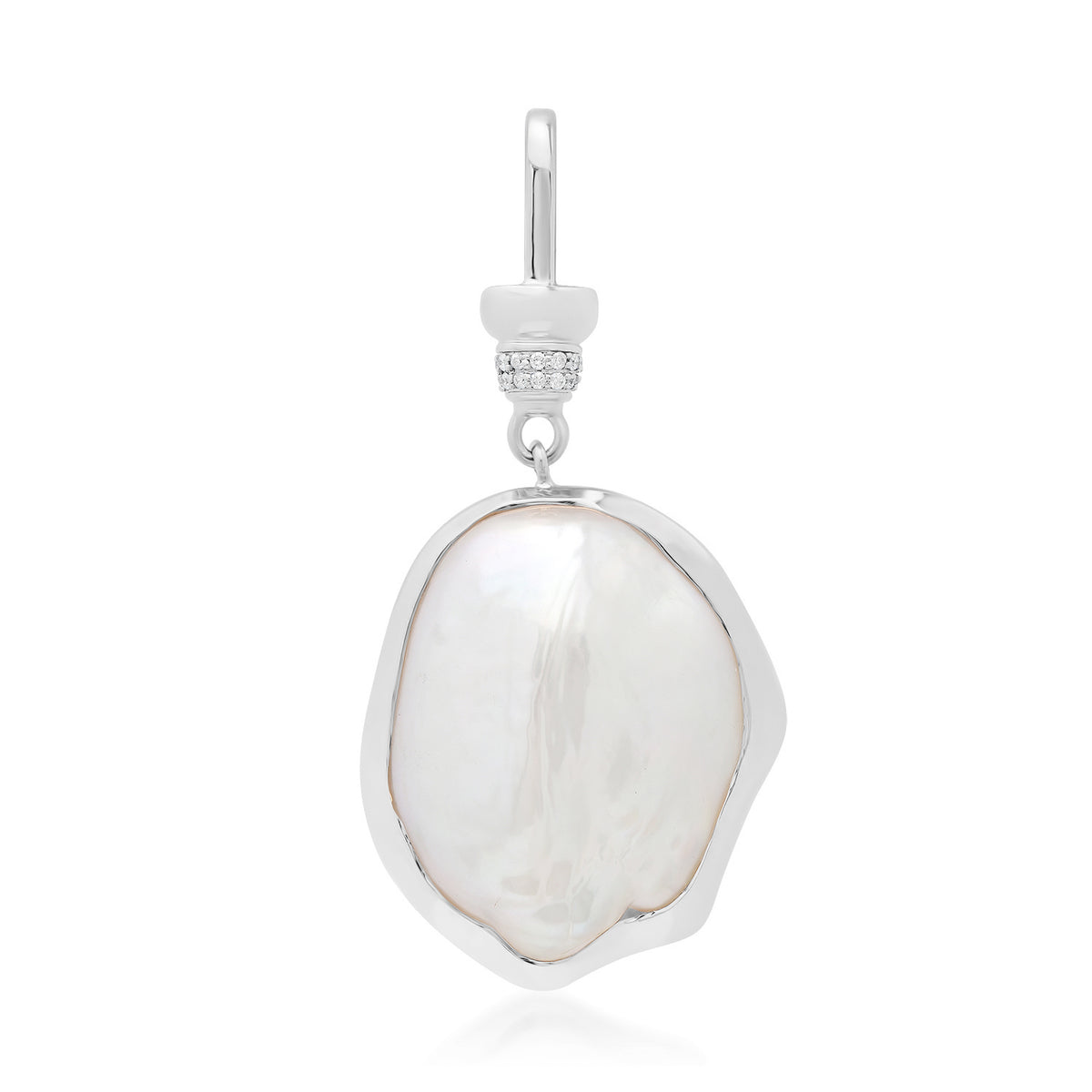 Bezel Set Baroque Pearl Pendant