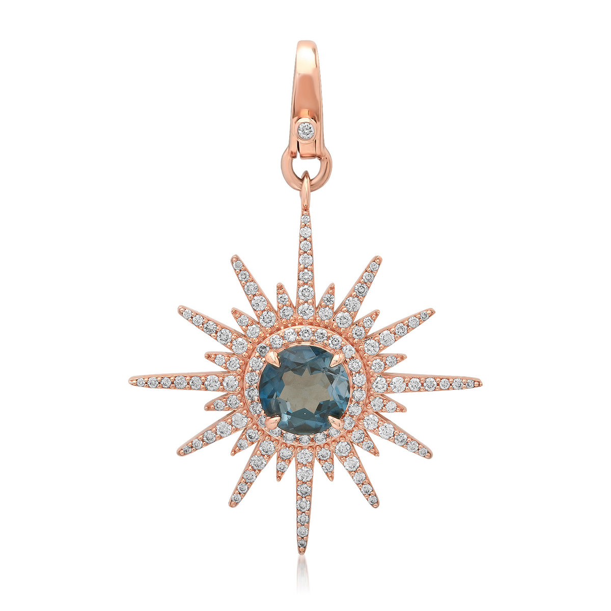 London Blue Topaz & Diamond Starburst Charm