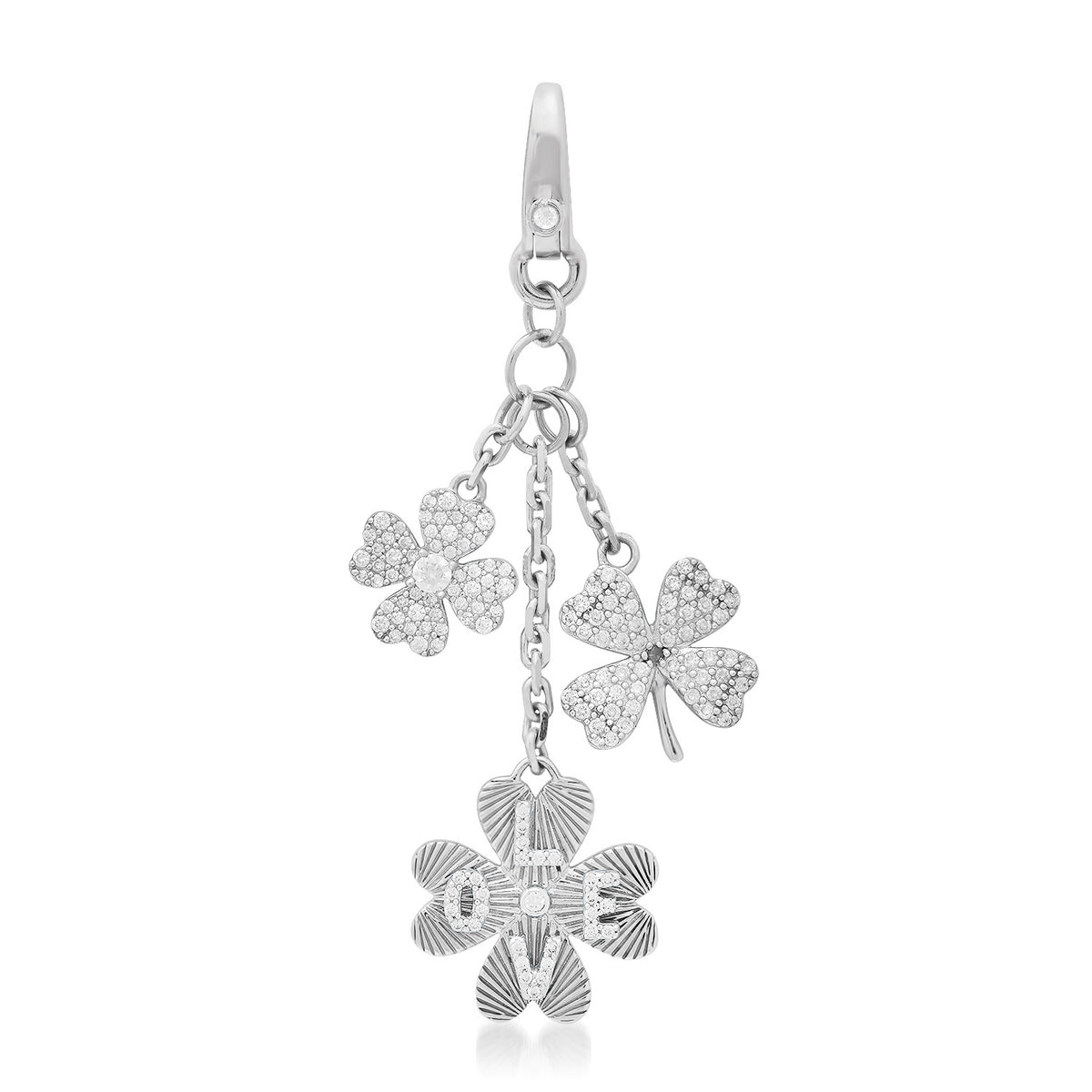 Mini Mixed Diamond & Gold Clover Cluster Charm