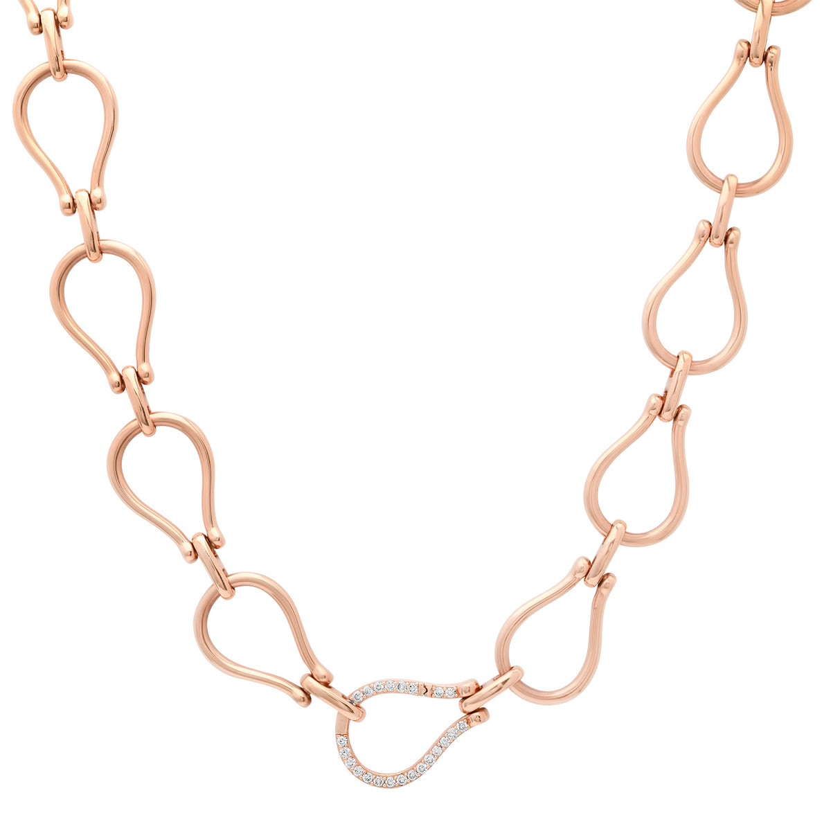 Jumbo Teardrop Chain Necklace with Diamond Link