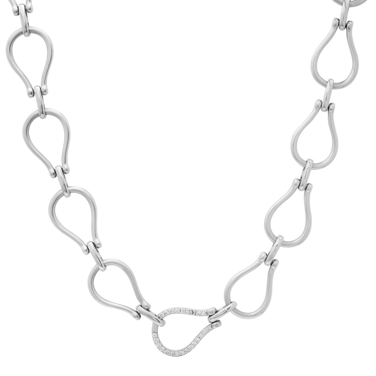 Jumbo Teardrop Chain Necklace with Diamond Link