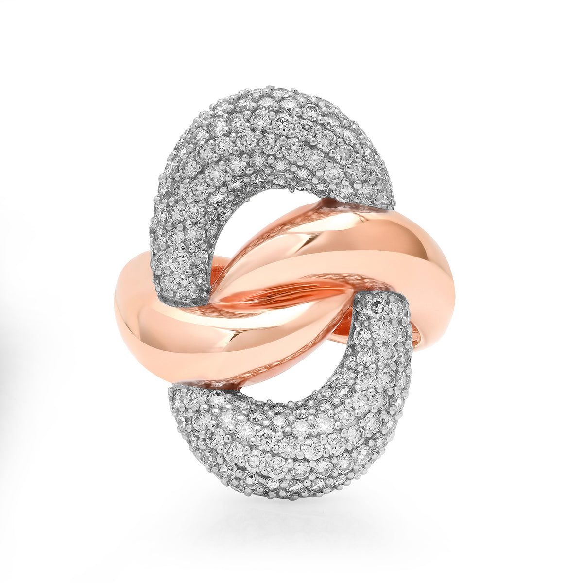 Twisted Diamond & Gold Statement Ring