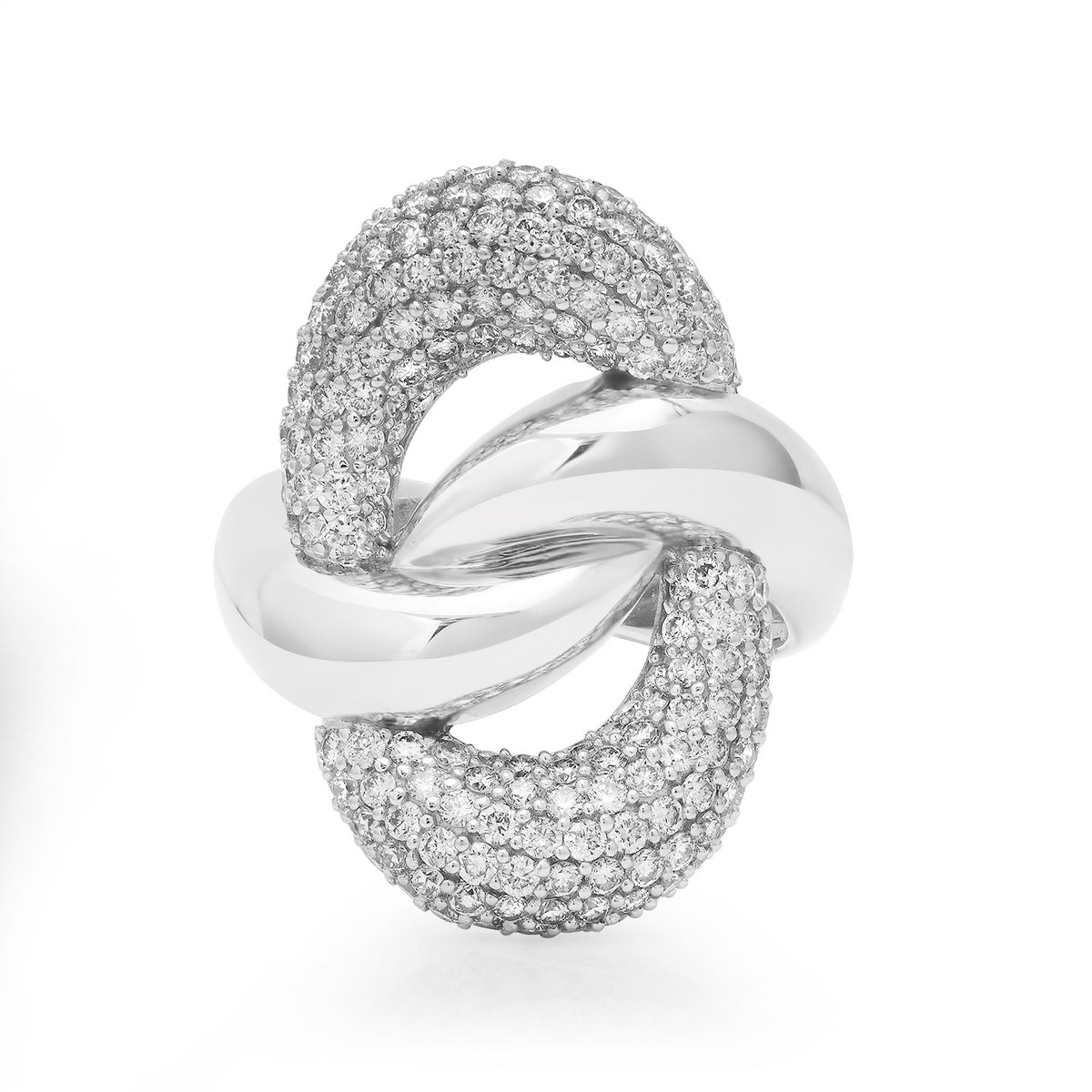 Twisted Diamond & Gold Statement Ring