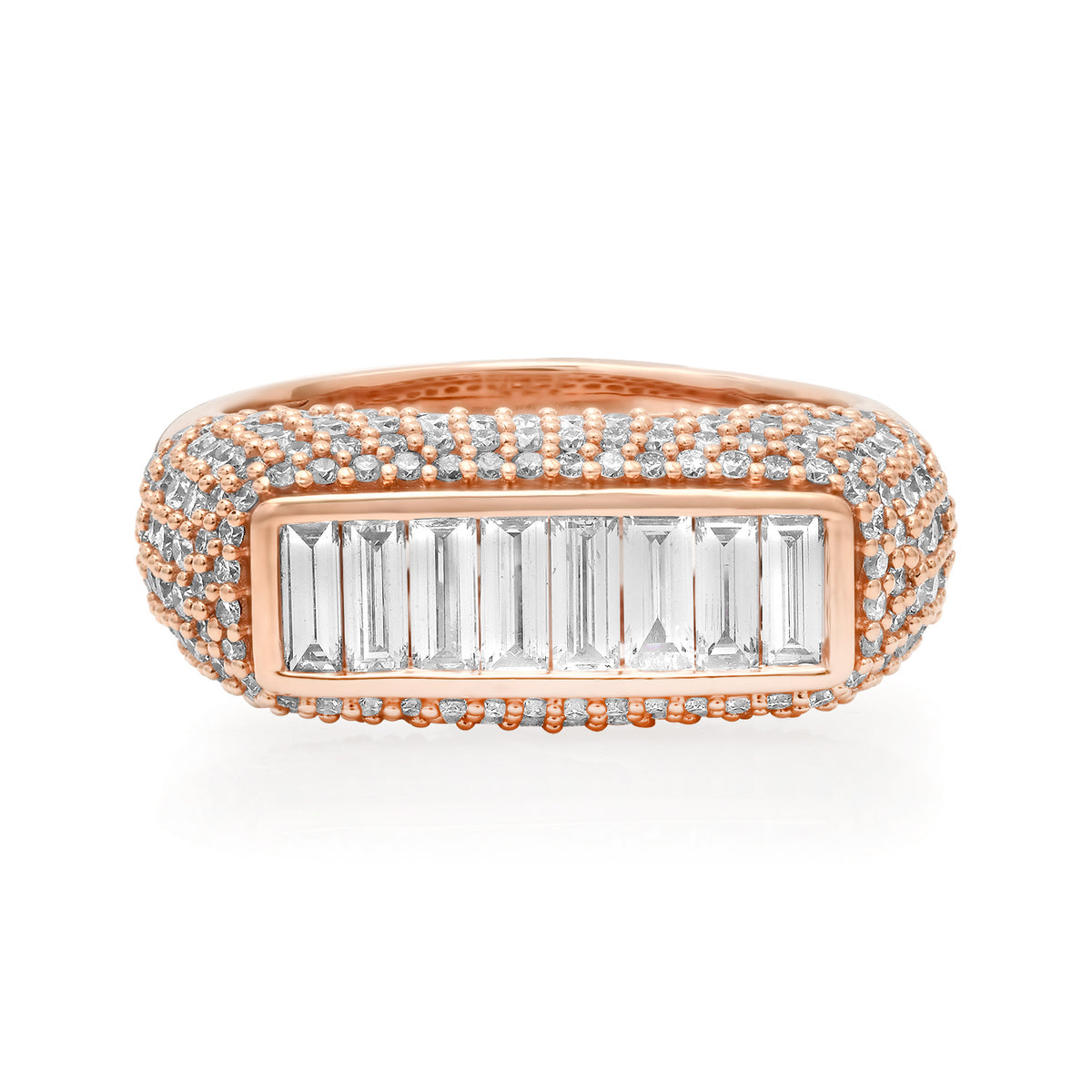 Chubby Pave & Baguette Diamond Band Ring