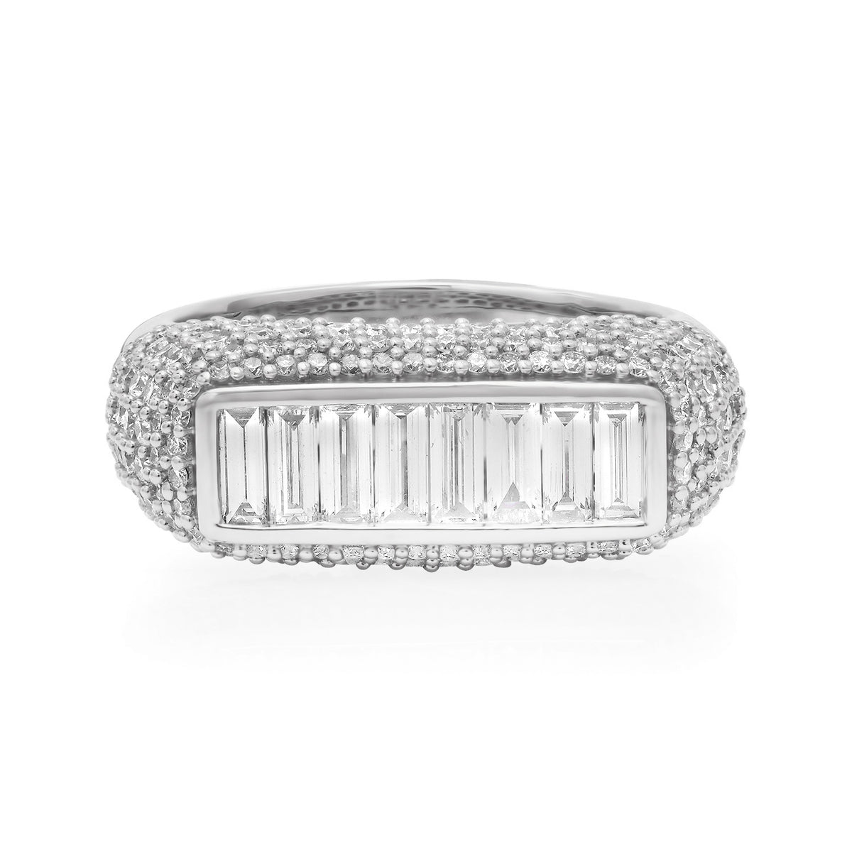 Chubby Pave & Baguette Diamond Band Ring