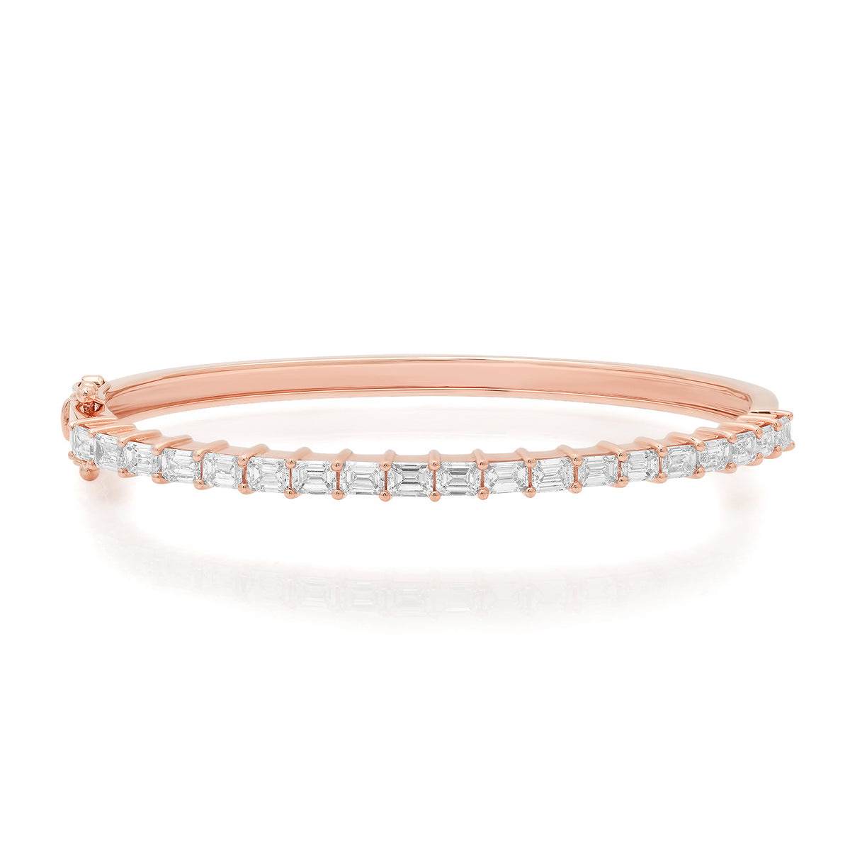 Statement Emerald Cut Diamond Bangle Bracelet