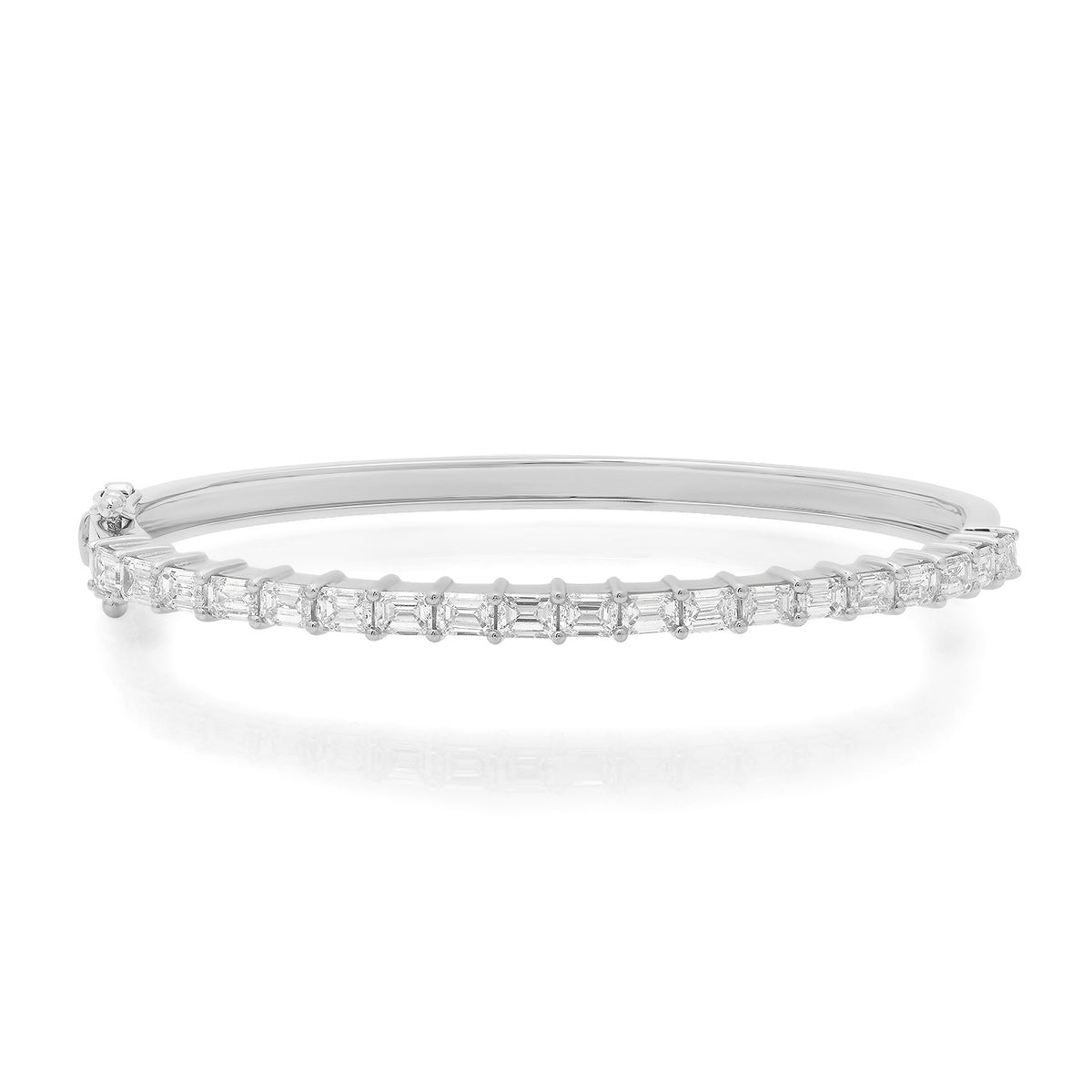 Statement Emerald Cut Diamond Bangle Bracelet