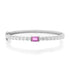 Emerald Cut Diamond & Pink Sapphire Statement Bangle