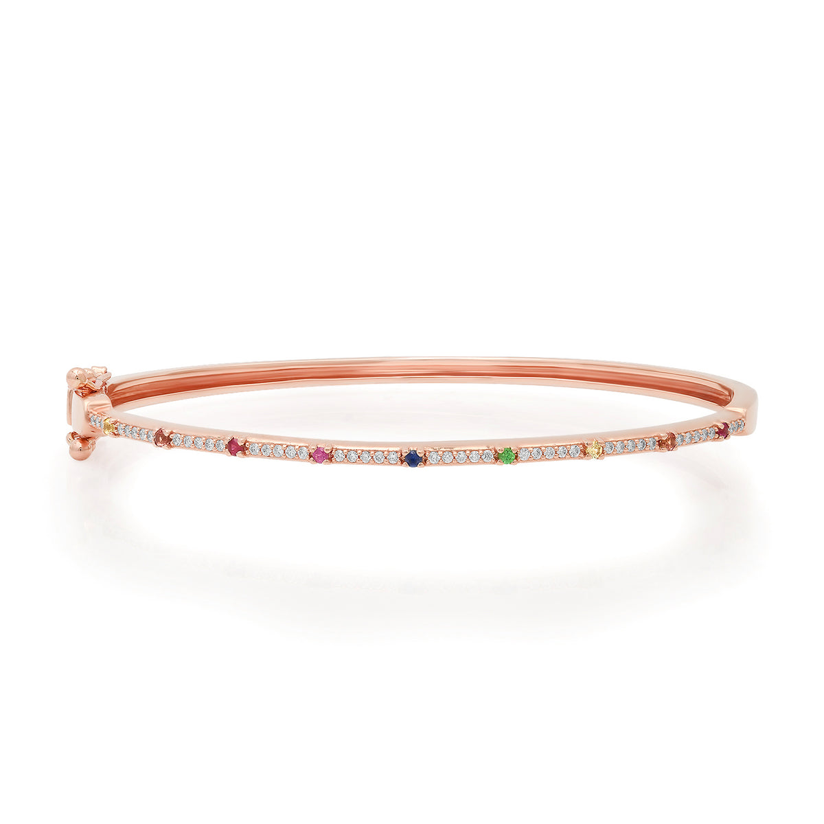Mixed Sapphire & Diamond Bangle Bracelet