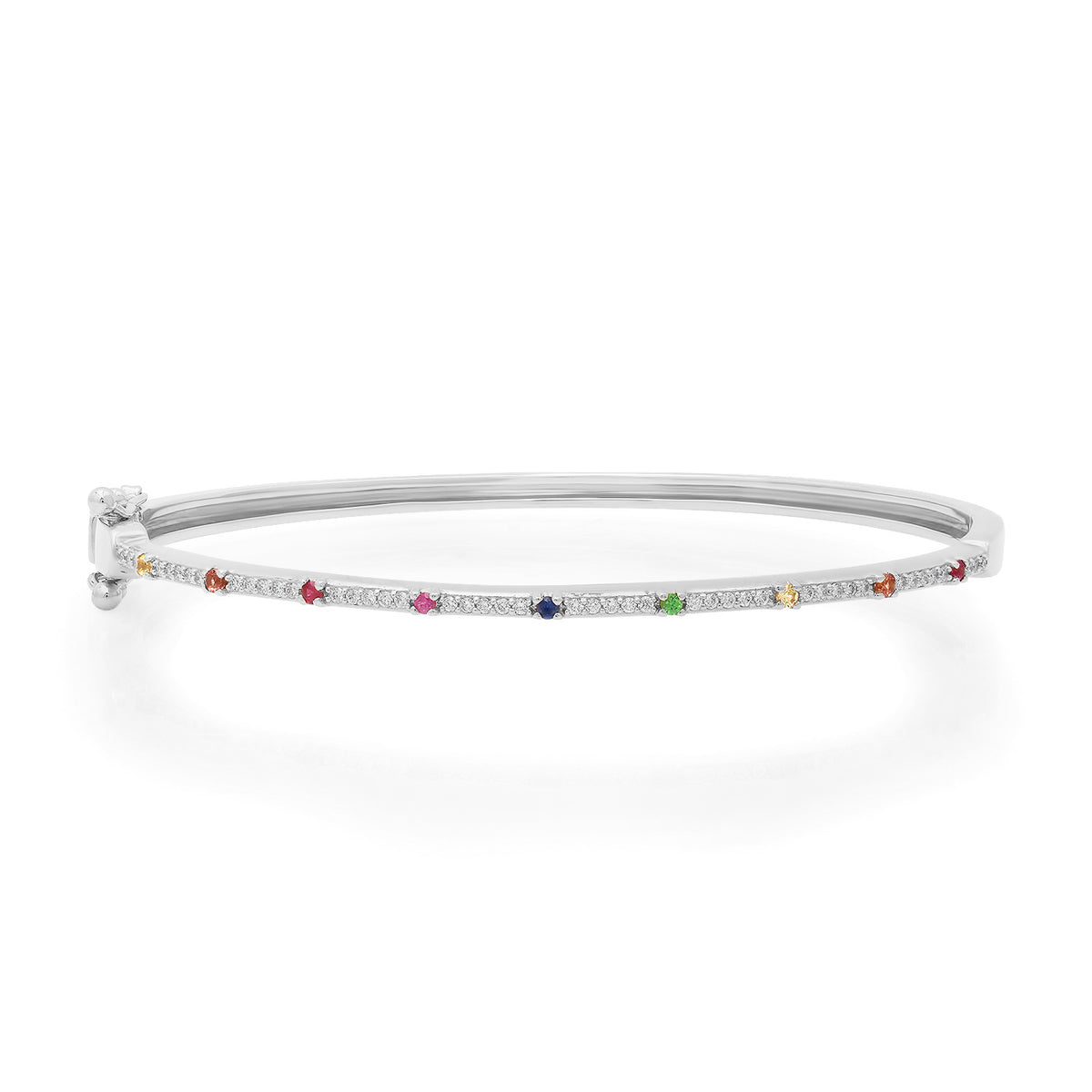 Mixed Sapphire & Diamond Bangle Bracelet