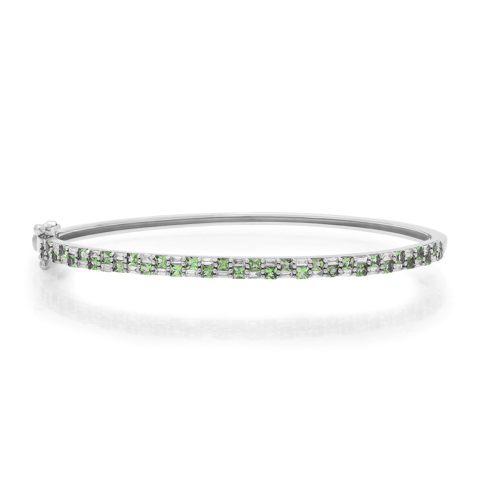 Checkerboard Tsavorite & Diamond Bangle Bracelet – Milestones by ...