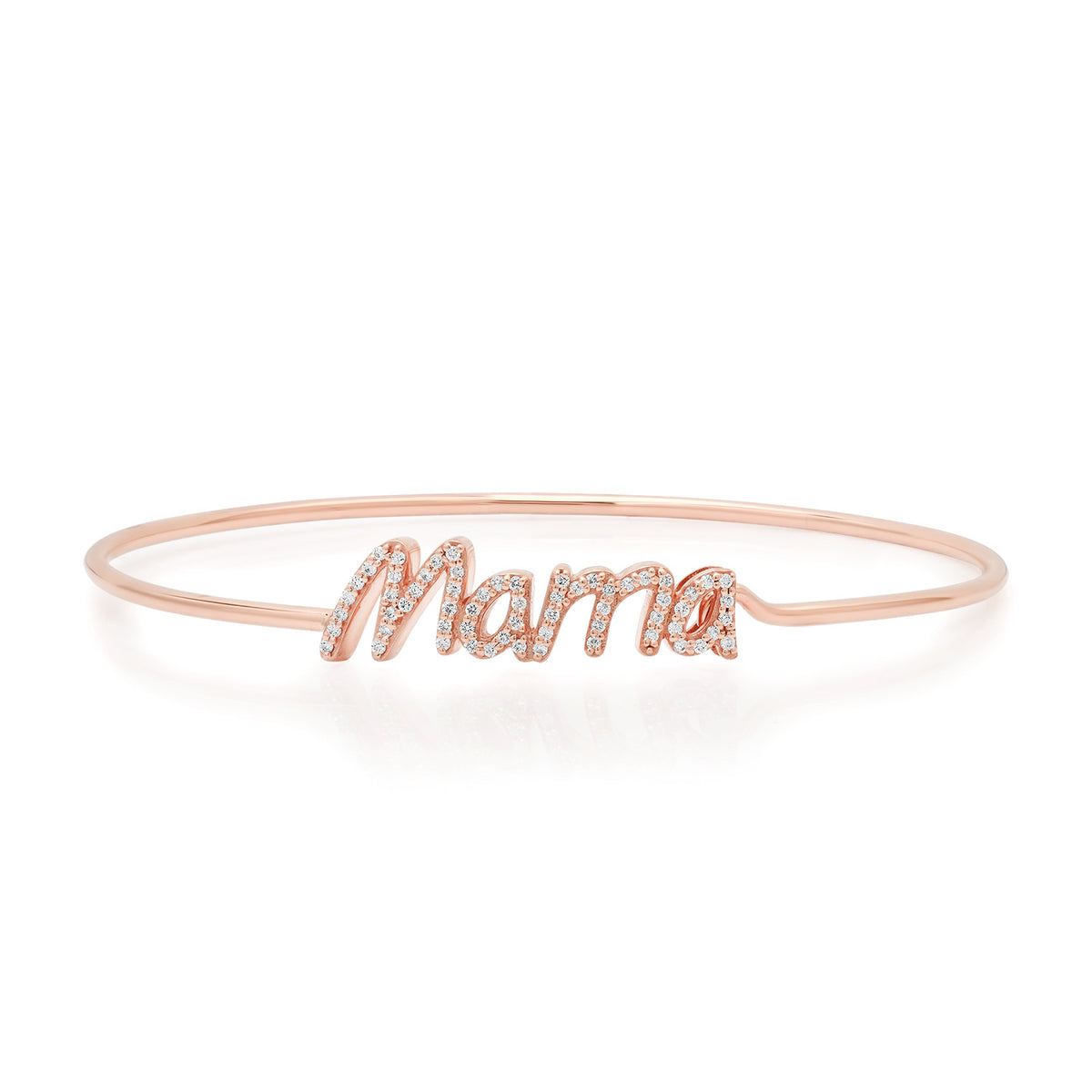 Diamond Script Mama Memory Wire Hook Bracelet