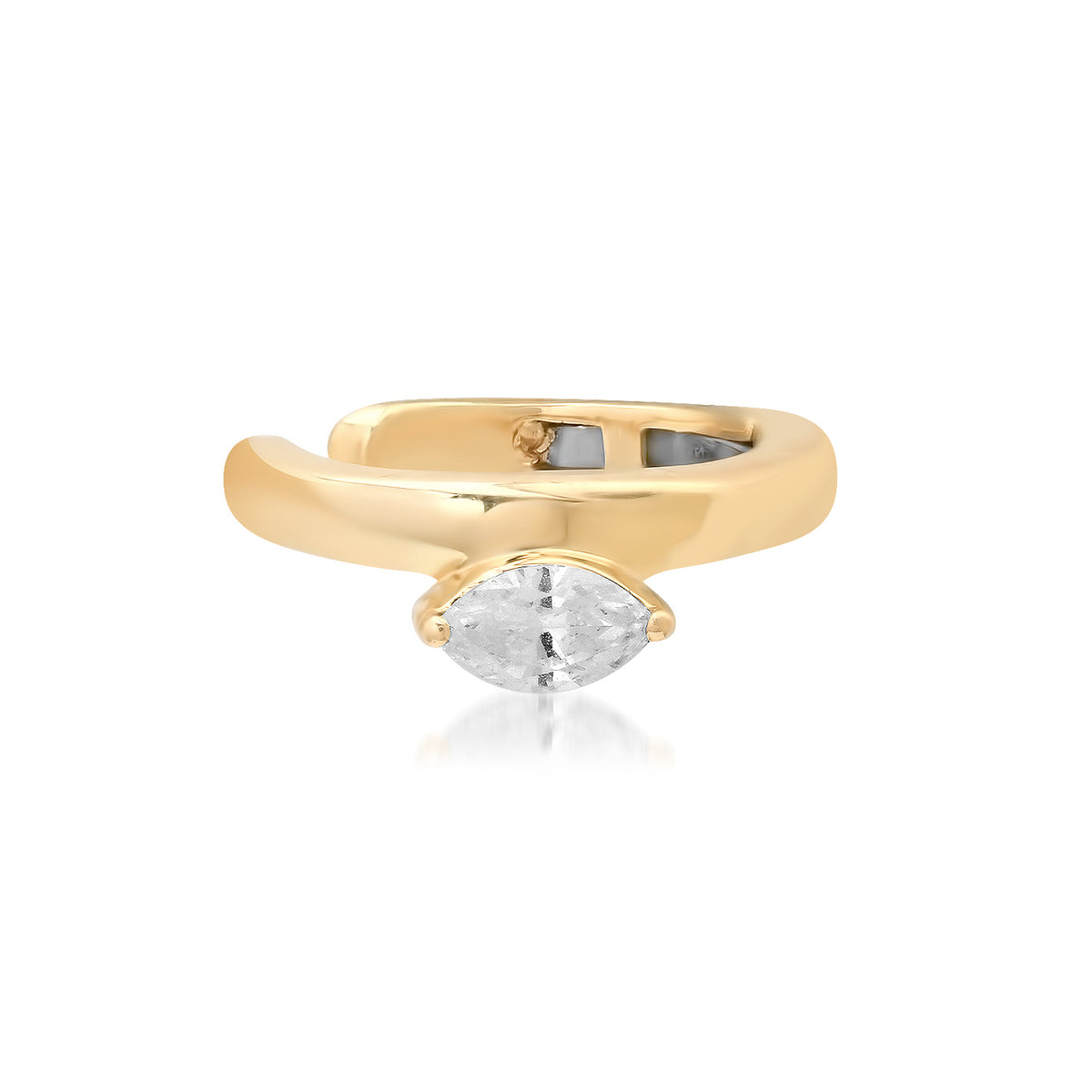Solitaire Diamond Shape Ear Cuff