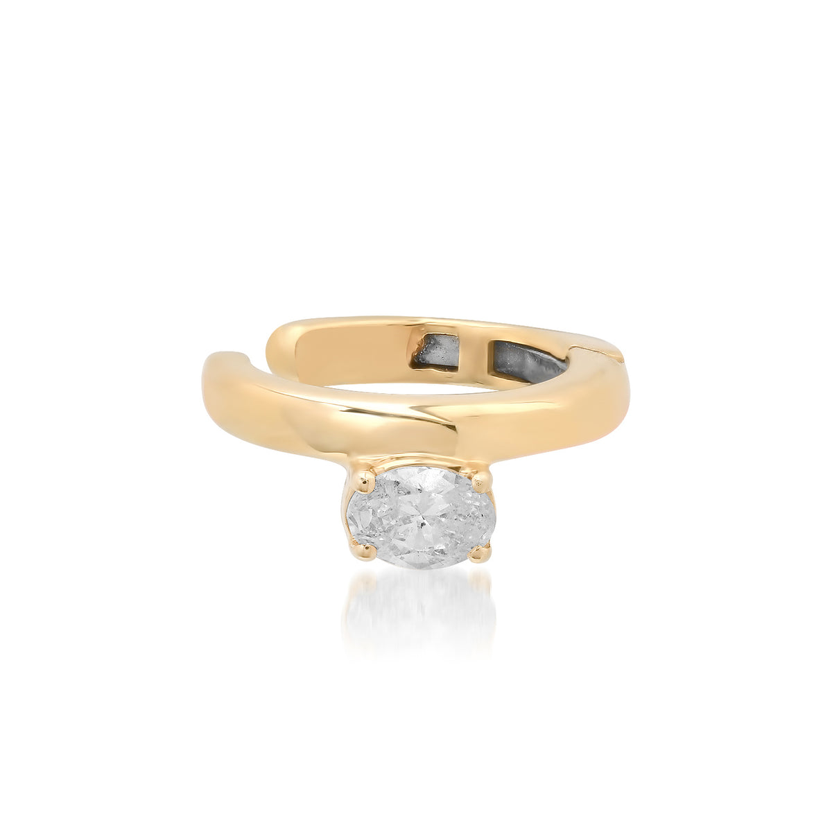 Solitaire Diamond Shape Ear Cuff