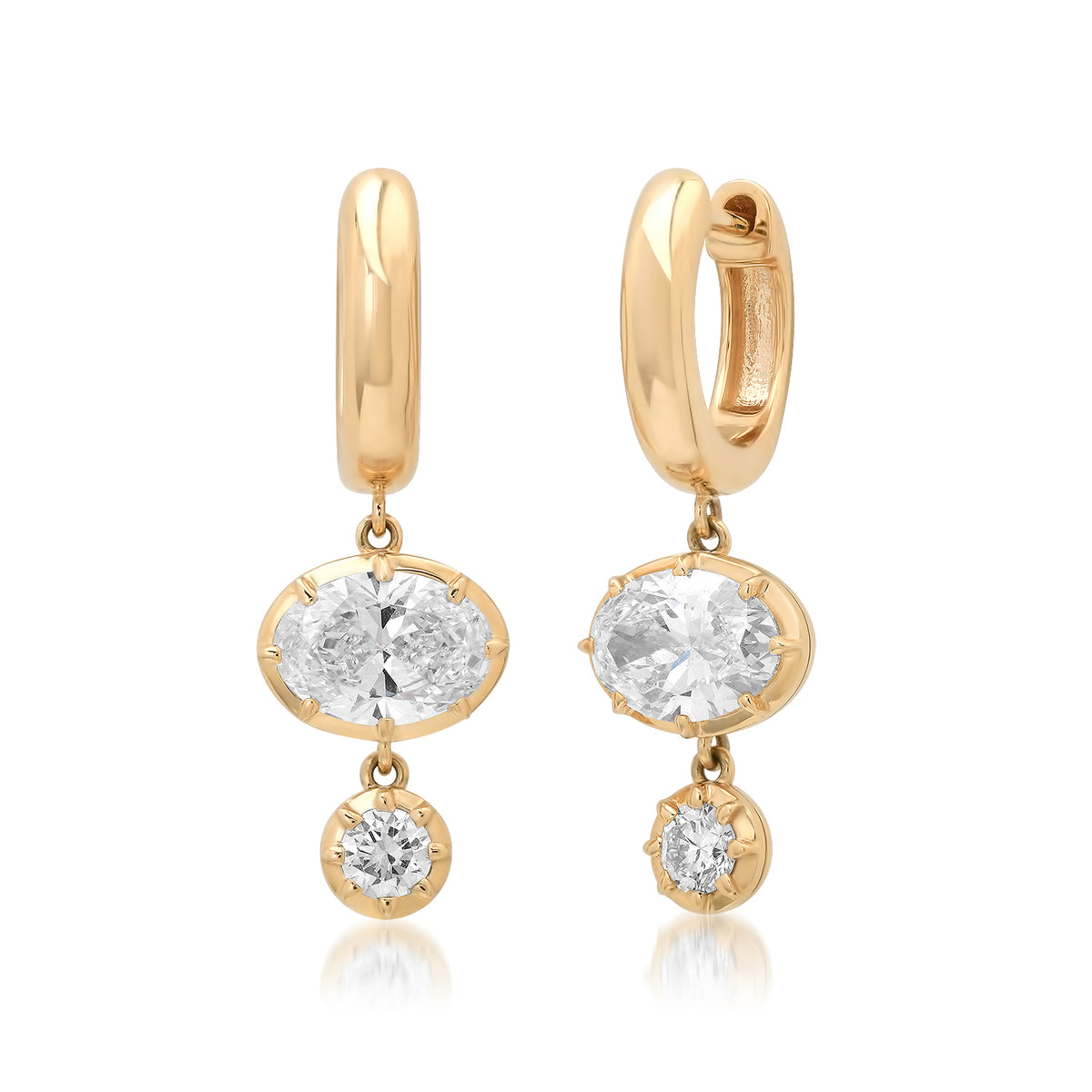 Georgian Set Duo Drop Lab Diamond Earrings