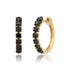 Edgy Black Diamond Huggie Hoops