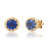 Lab Grown Blue Sapphire Stud Earrings with Claw Prongs