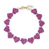 Pave Pink Sapphire Heart Tennis Bracelet