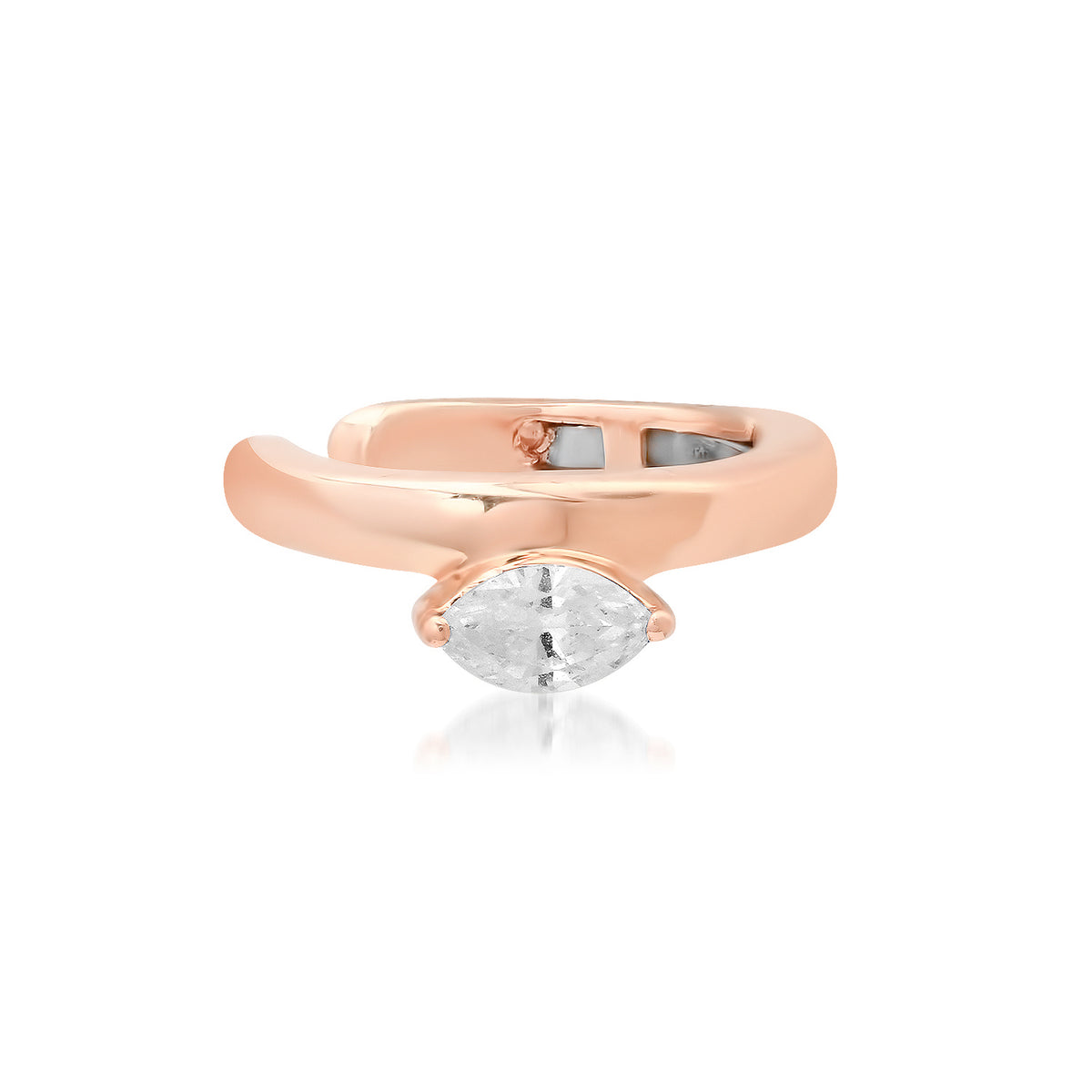 Solitaire Diamond Shape Ear Cuff