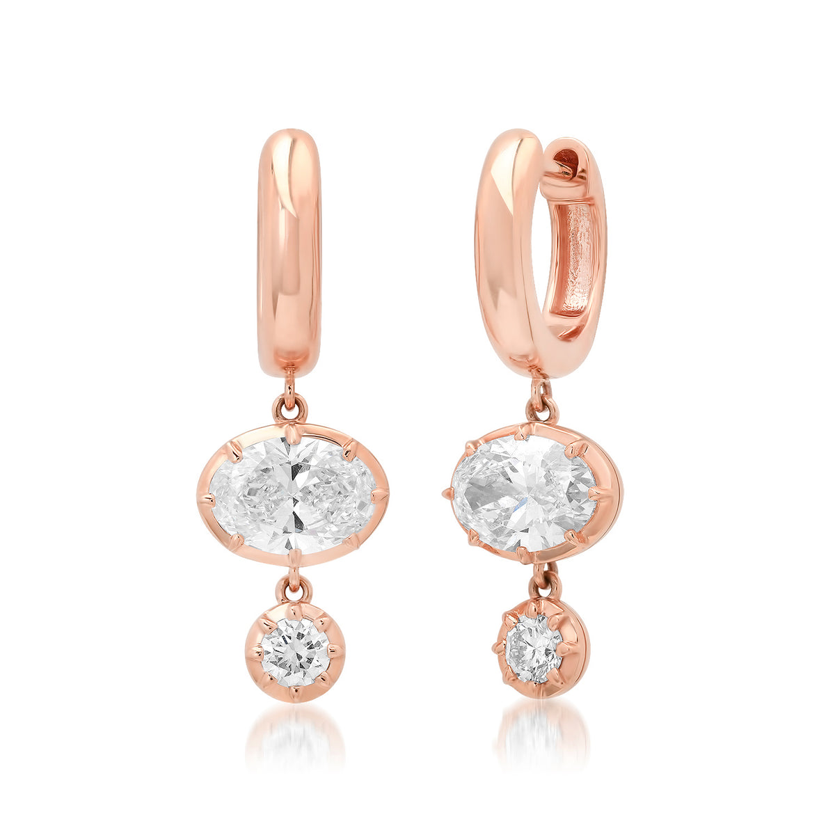 Georgian Set Duo Drop Lab Diamond Earrings