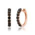 Edgy Black Diamond Huggie Hoops