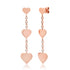 Graduated Gold & Diamond Heart Drop Earrings