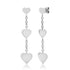Graduated Gold & Diamond Heart Drop Earrings