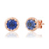 Lab Grown Blue Sapphire Stud Earrings with Claw Prongs