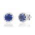 Lab Grown Blue Sapphire Stud Earrings with Claw Prongs