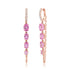 Lab Grown Pink Sapphire & Diamond Chain Wrap Huggie Hoop Earrings.