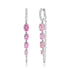 Lab Grown Pink Sapphire & Diamond Chain Wrap Huggie Hoop Earrings.
