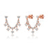 Double Stud Diamond Shaker Chain Earrings