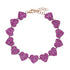 Pave Pink Sapphire Heart Tennis Bracelet
