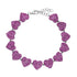 Pave Pink Sapphire Heart Tennis Bracelet