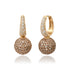Champagne Diamond Ball Drop Huggie Hoop Earrings