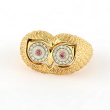 Double Sided Blinking Owl Flip Ring