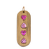 Wood Pendant Necklace with Pink Sapphire Hearts