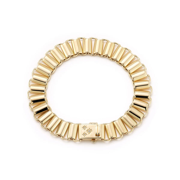 Bold Gold Book Link Etta Chain Bracelet