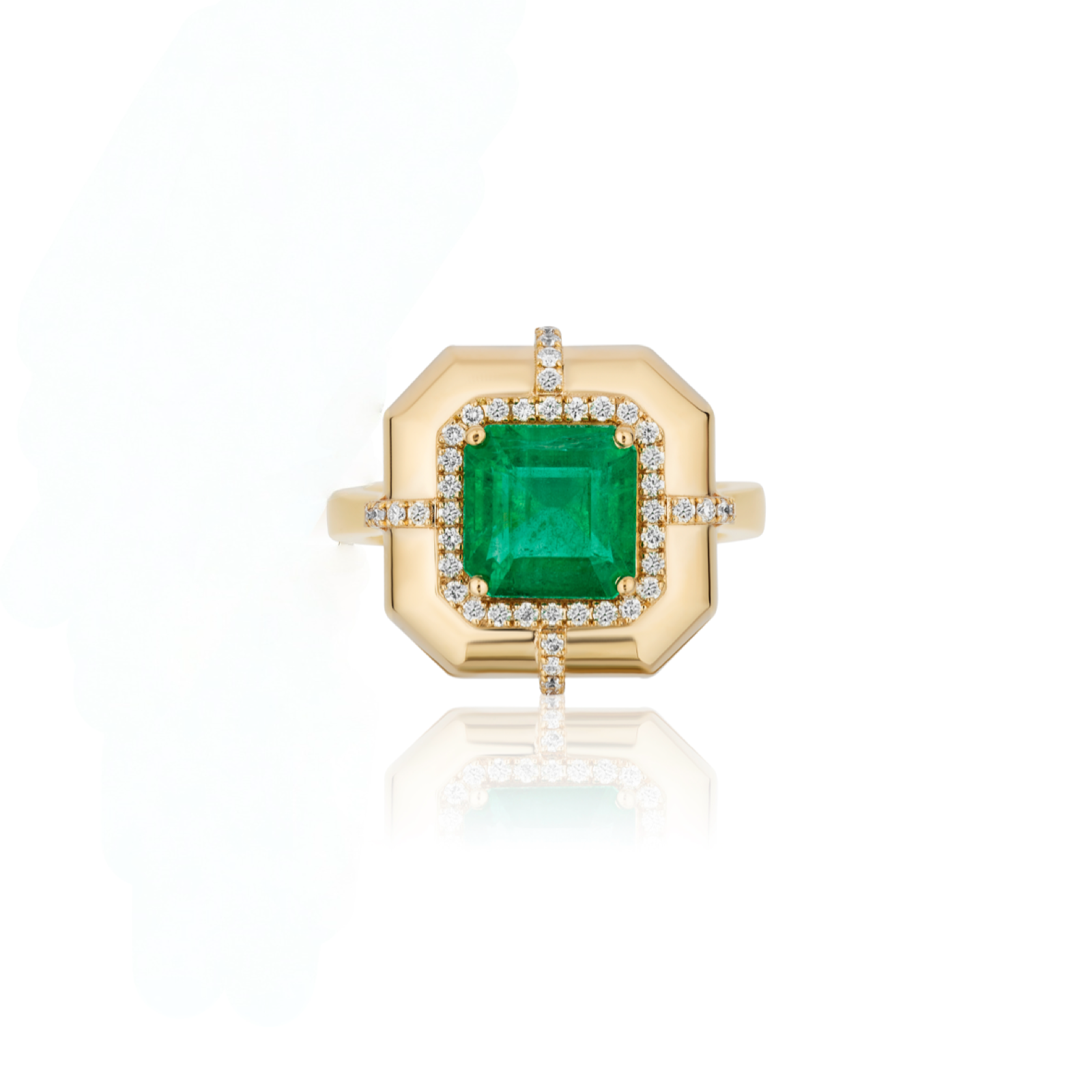 Sophisticated Square Cut Emerald Ring