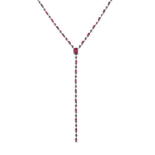 Mixed Ruby Y Station Necklace