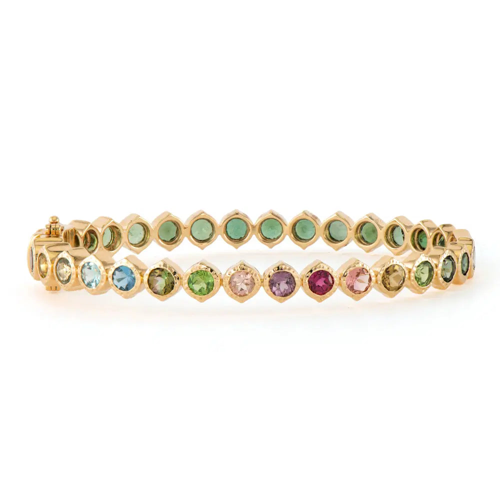 Wish On A Star Bezel Set Tourmaline Eternity Bangle Bracelet